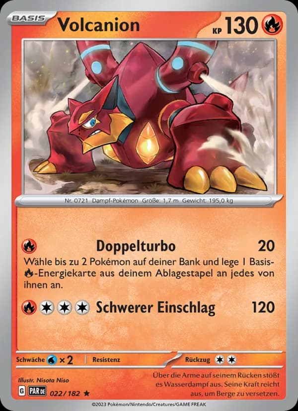 Volcanion card in German