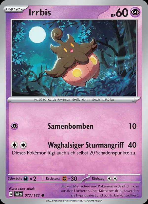 Irrbis card in German