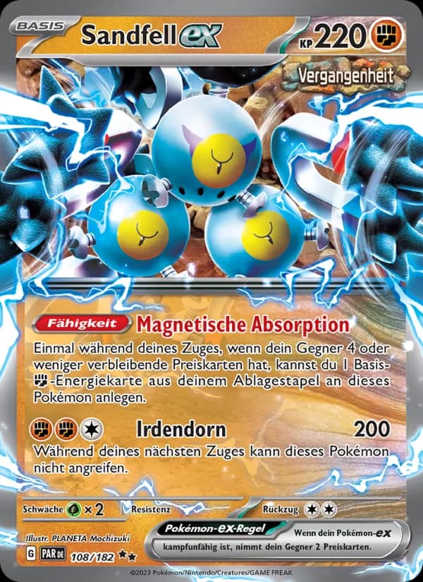 Sandfell-ex card in German