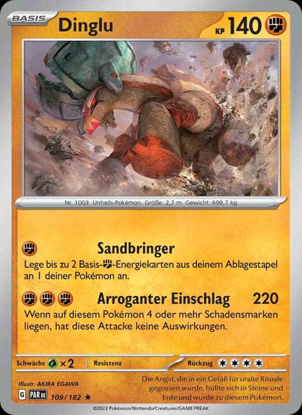 Dinglu card in German