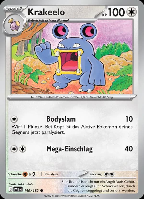 Krakeelo card in German
