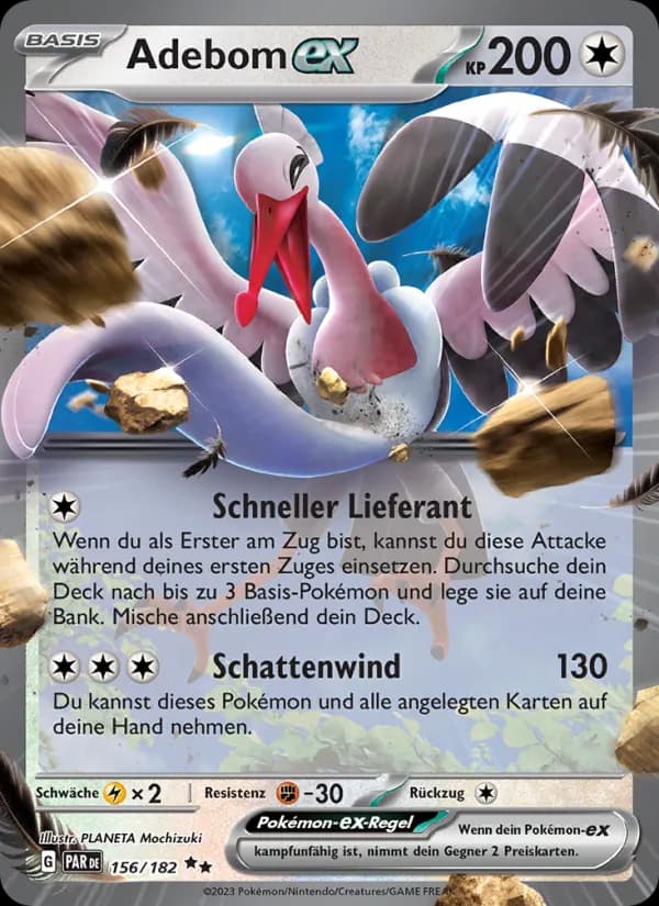 Adebom-ex card in German