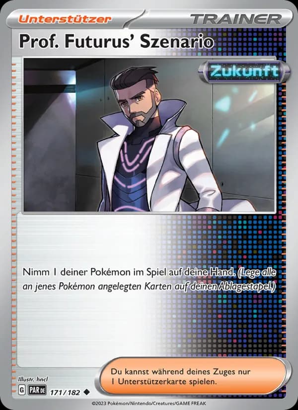 Prof. Futurus' Szenario card in German