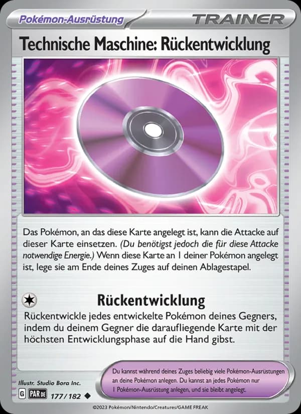 Technische Maschine: Rückentwicklung card in German