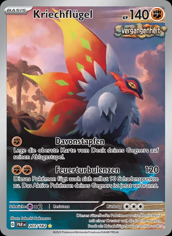 Kriechflügel card in German