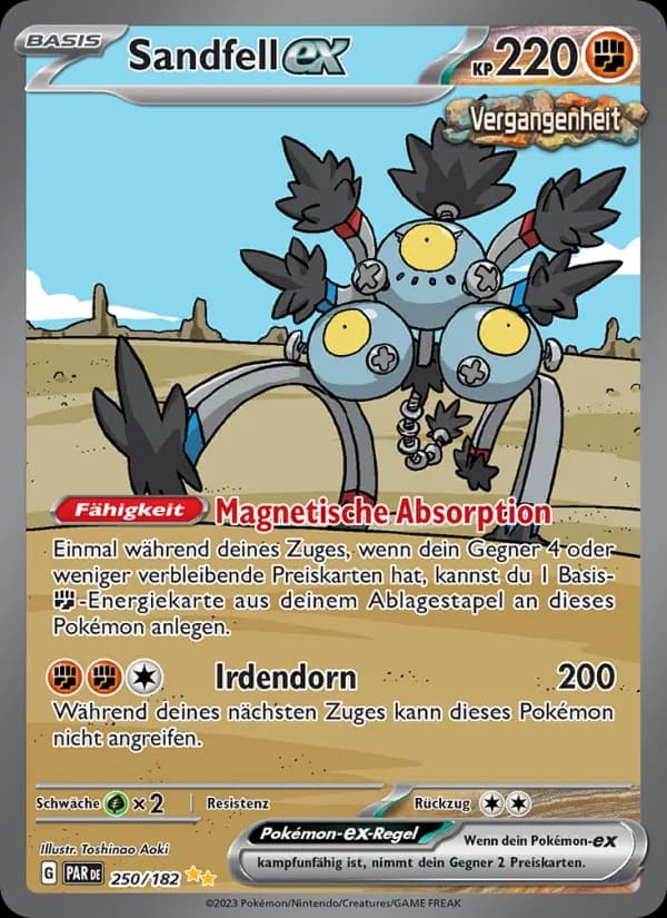 Sandfell-ex card in German