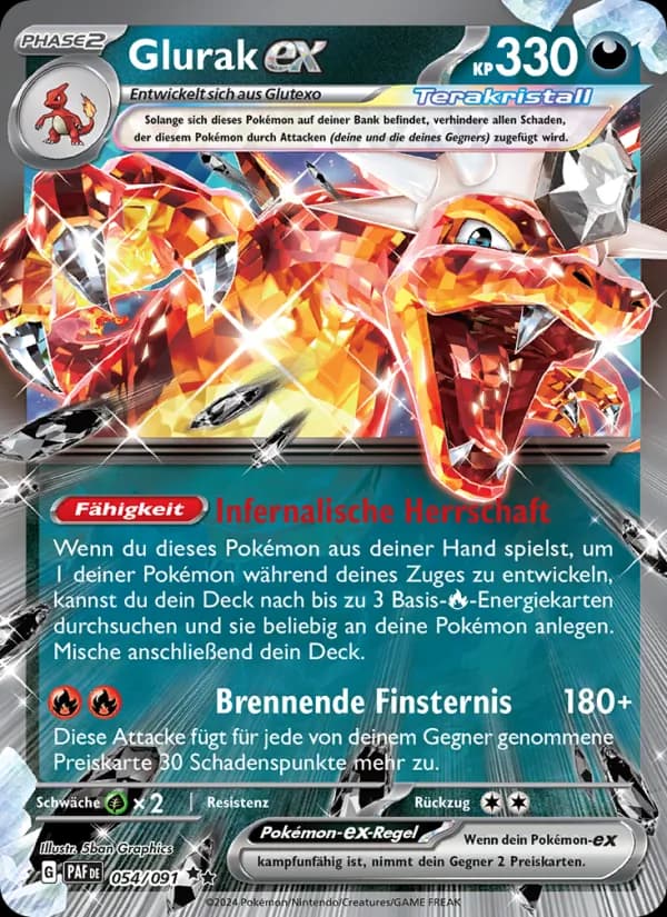 Glurak-ex card in German