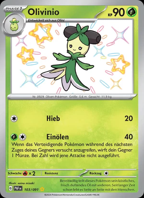 Olivinio card in German