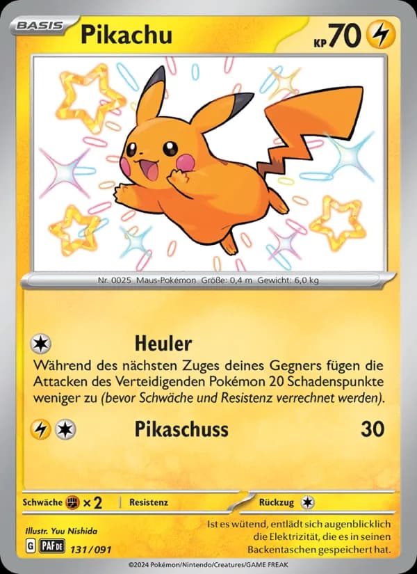 Pikachu card in German