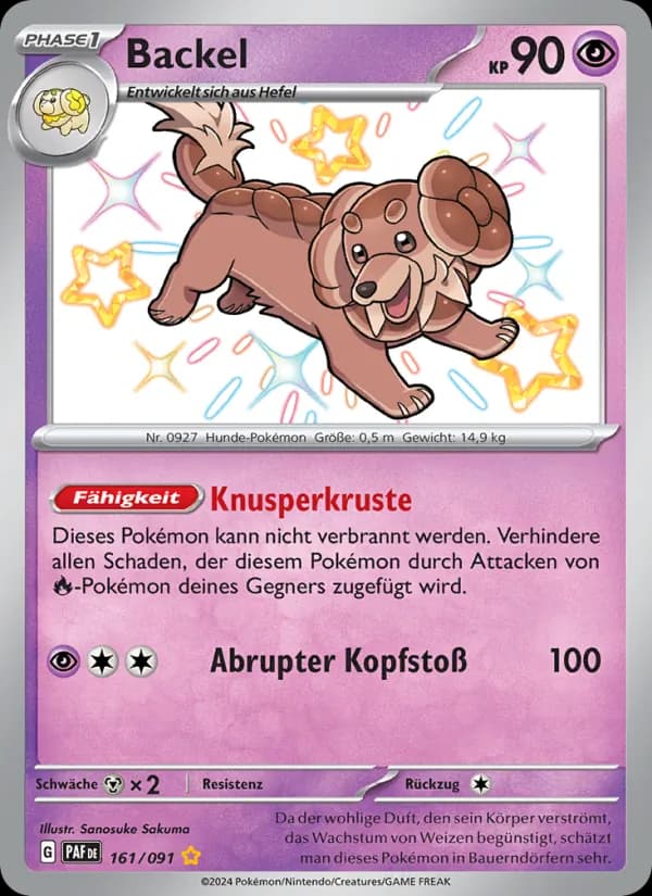 Backel card in German