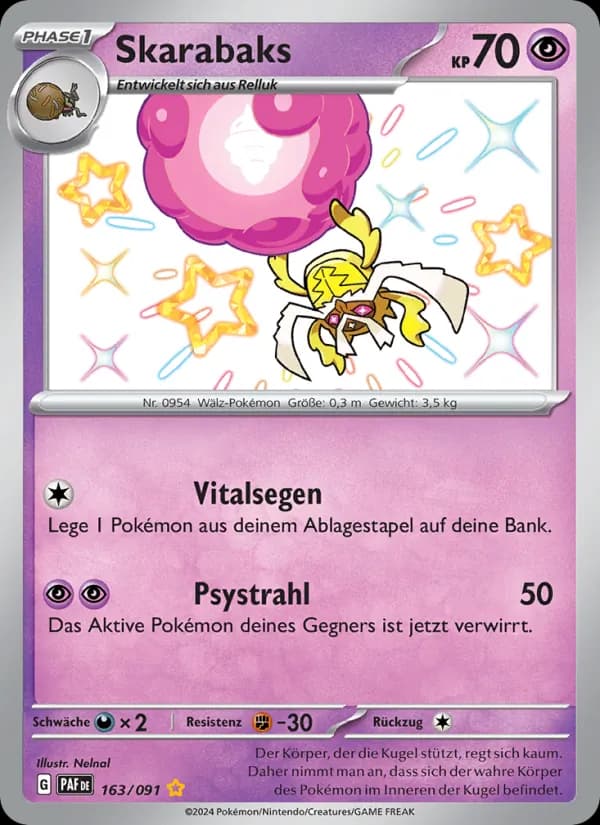Skarabaks card in German