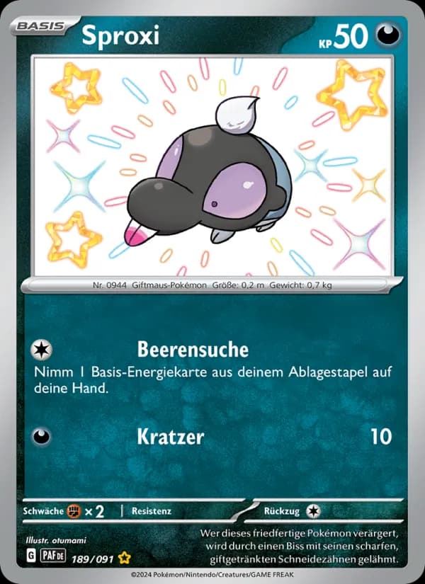 Sproxi card in German