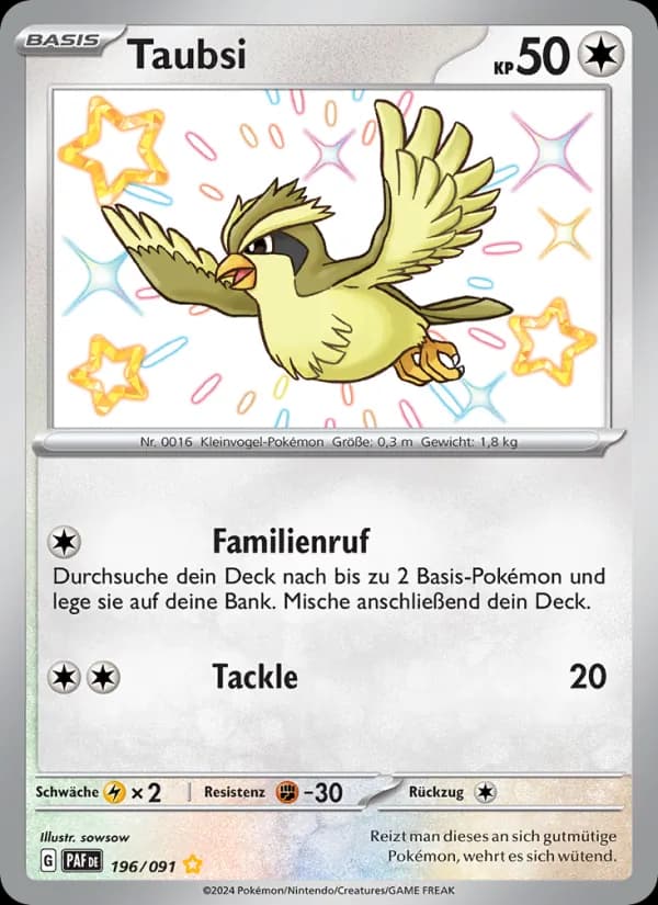 Taubsi card in German