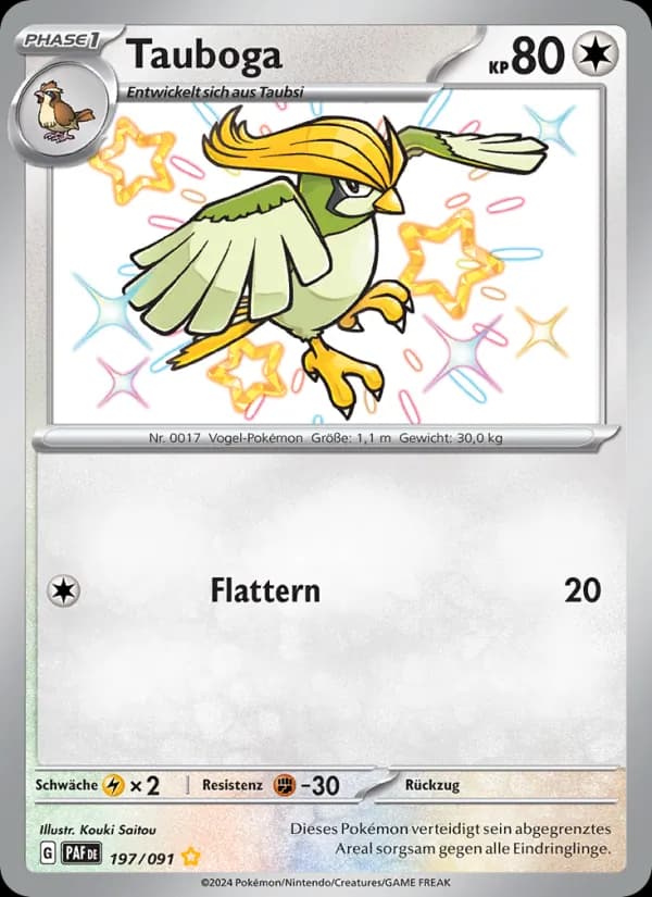 Tauboga card in German