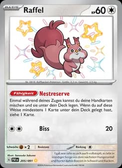 Raffel card in German