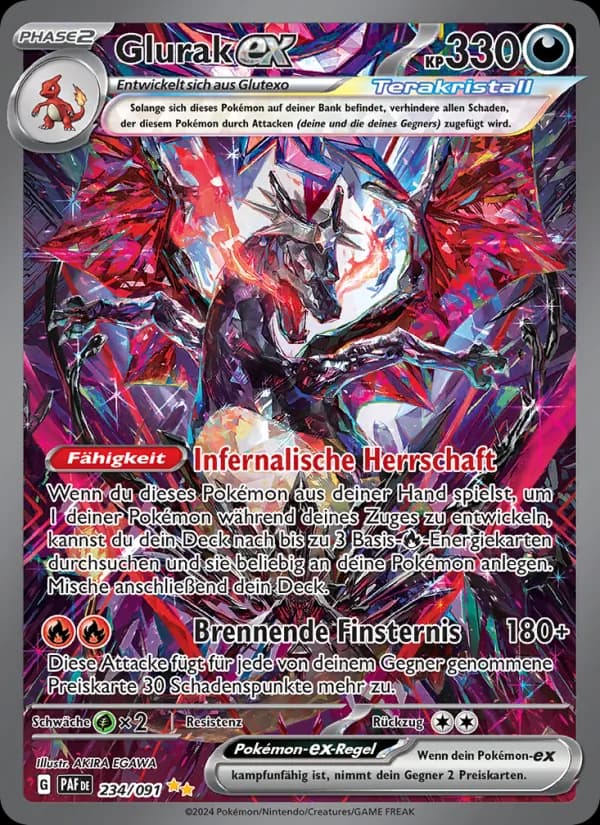 Glurak-ex card in German
