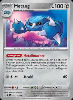 Metang card in German