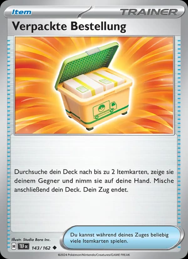 Verpackte Bestellung card in German