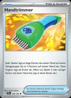 Handtrimmer card in German