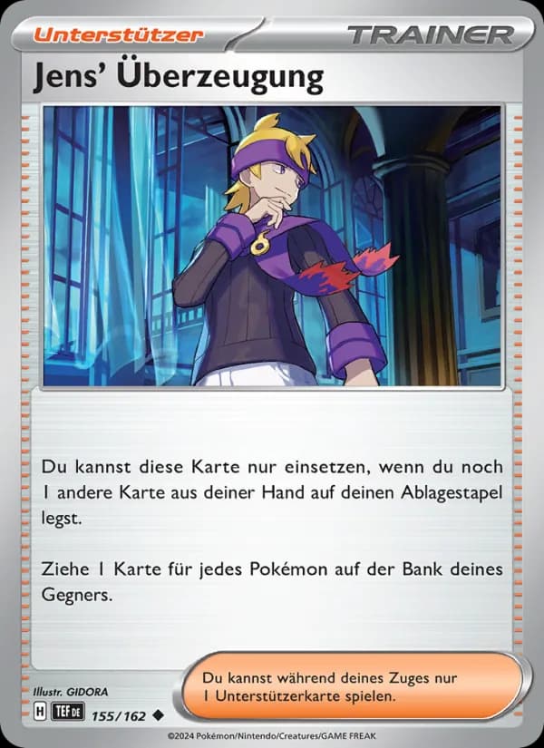 Jens' Überzeugung card in German