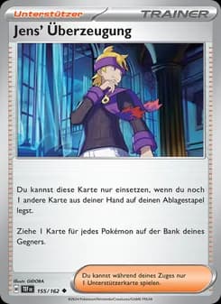 Jens' Überzeugung card in German