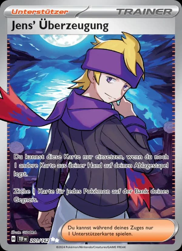 Jens' Überzeugung card in German
