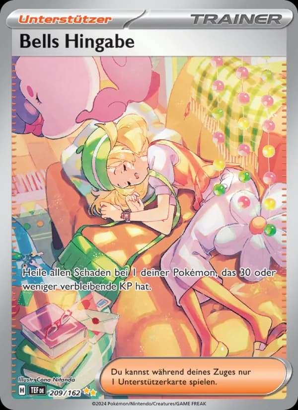 Bells Hingabe card in German