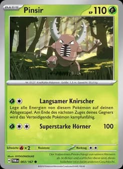 Pinsir card in German