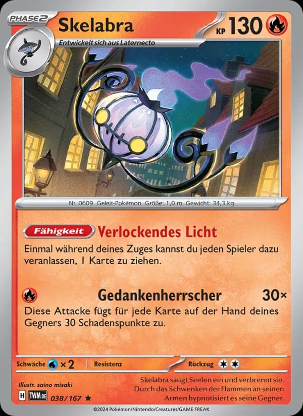 Skelabra card in German