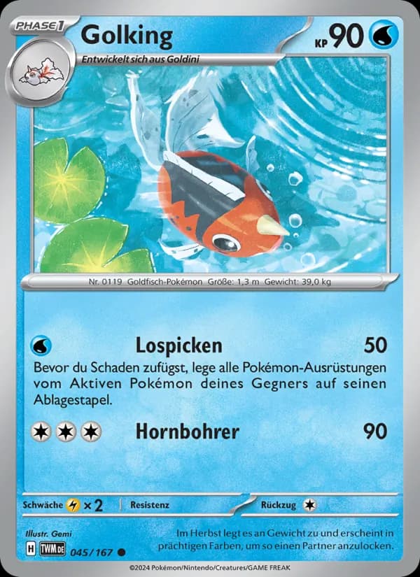 Golking card in German