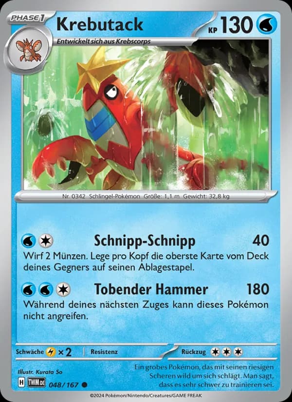 Krebutack card in German