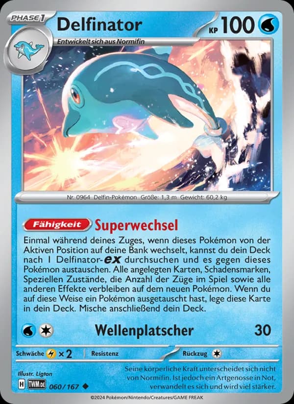 Delfinator card in German
