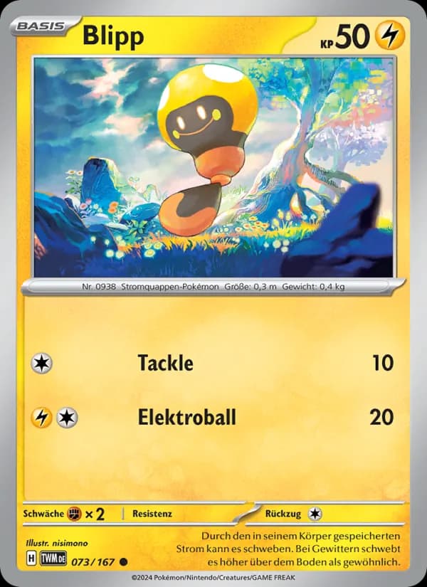 Blipp card in German