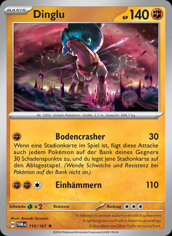 Dinglu card in German