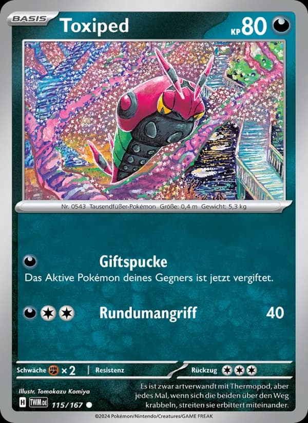 Toxiped card in German