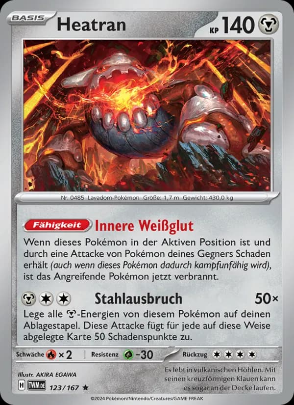 Heatran card in German