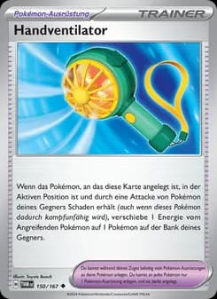 Handventilator card in German