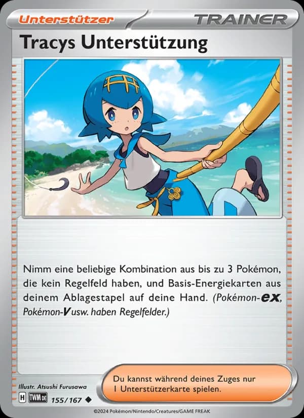 Tracys Unterstützung card in German