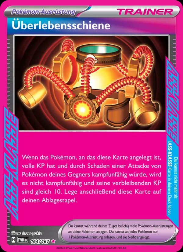 Überlebensschiene card in German