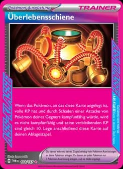 Überlebensschiene card in German