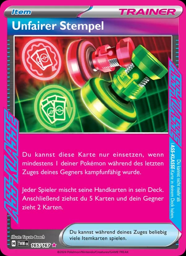 Unfairer Stempel card in German