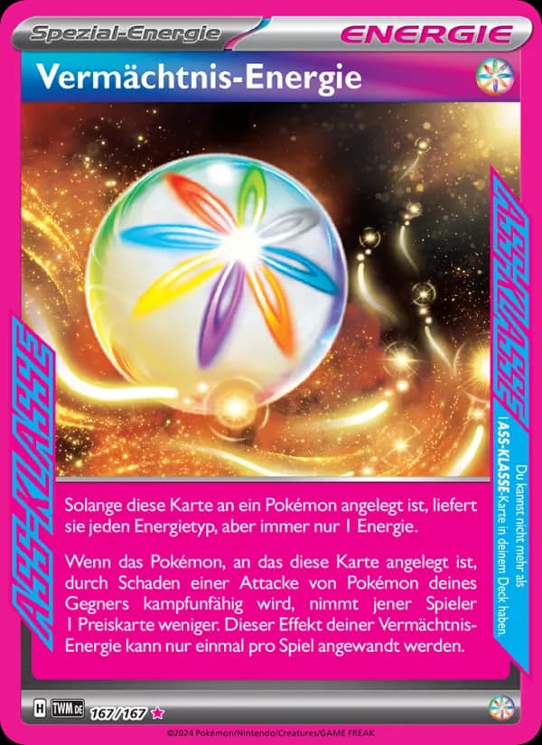 Vermächtnis-Energie card in German