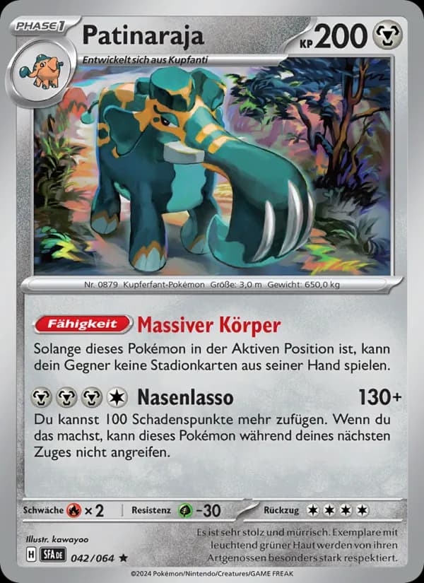 Patinaraja card in German