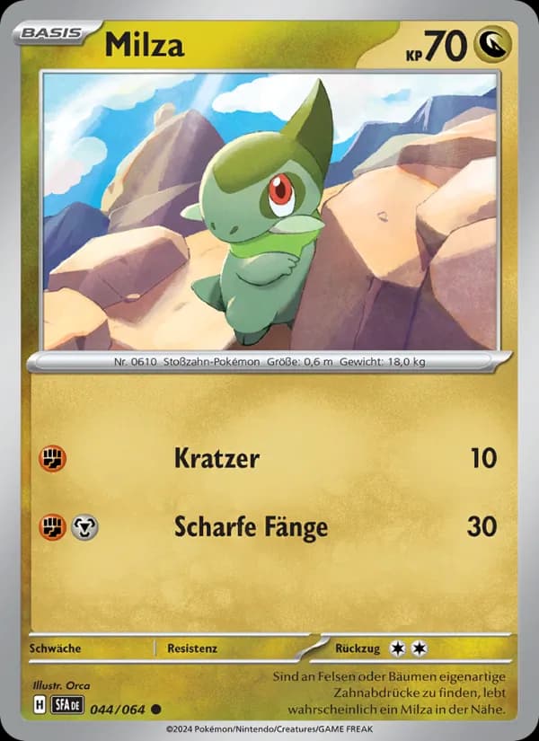 Milza card in German