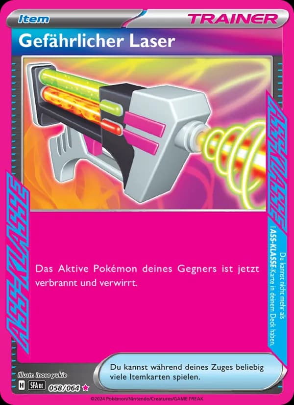 Gefährlicher Laser card in German