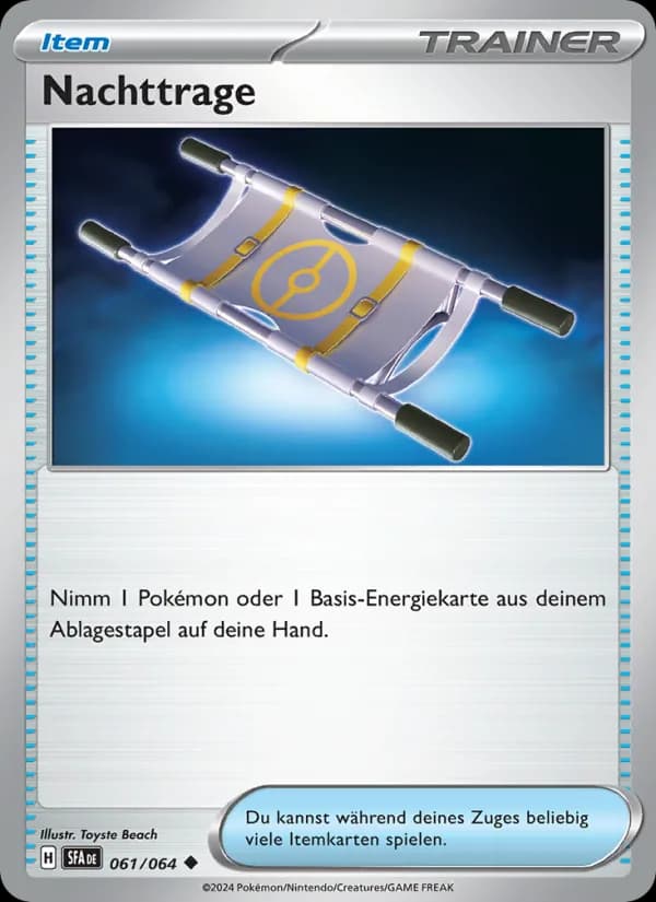 Nachttrage card in German