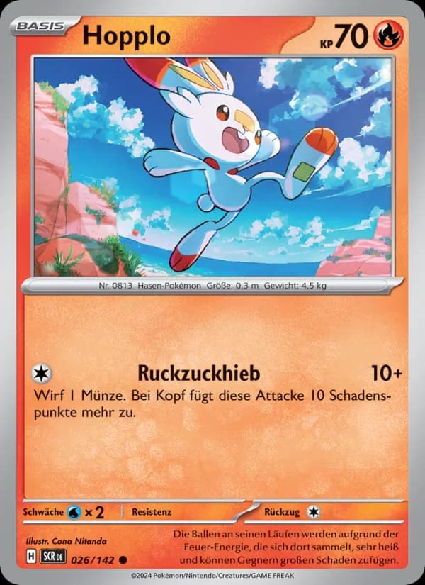 Hopplo card in German
