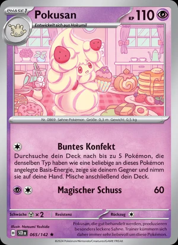 Pokusan card in German