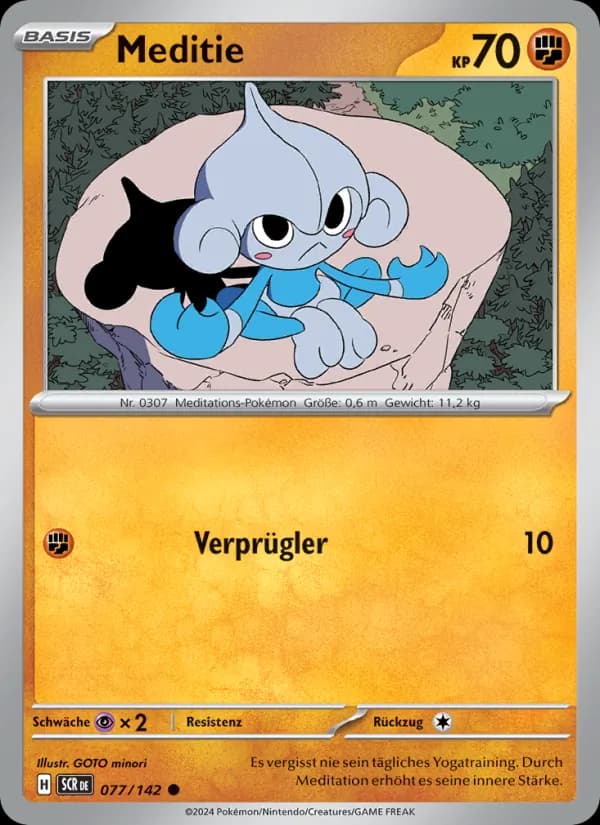 Meditie card in German