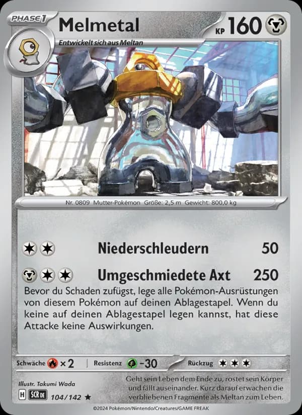Melmetal card in German